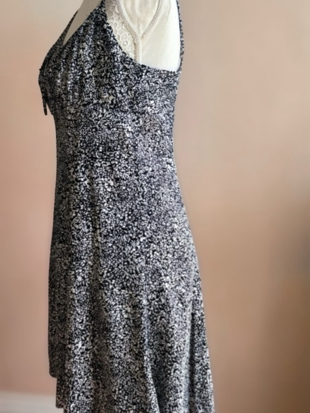 Dynamite Black & White Speckled Slip Dress | Size Small - Picture 4 of 6